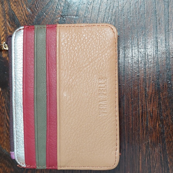 Vera Pelle Multicolered Card Coin Wallet - Picture 2 of 3